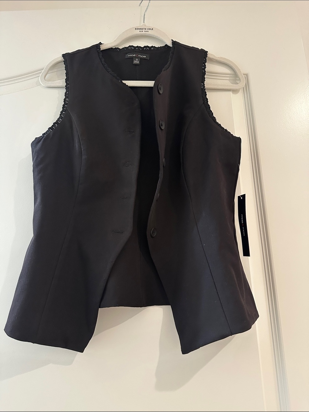Moa Moa Black Sleeveless Tailored Vest
